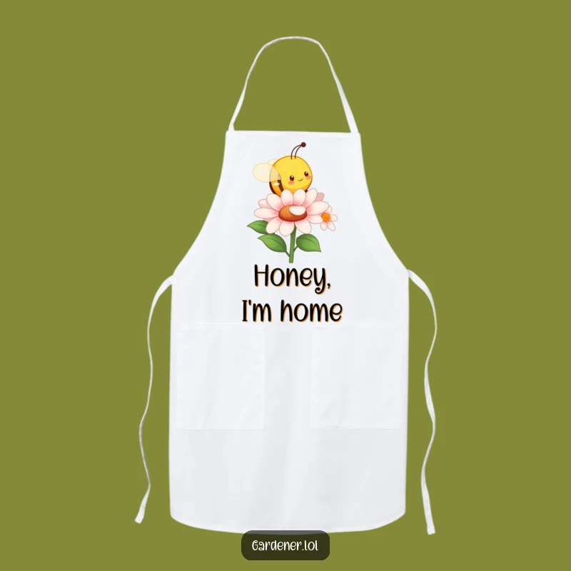 Funny Busy Bee Apron - Character Flower Garden Kitchen Fun