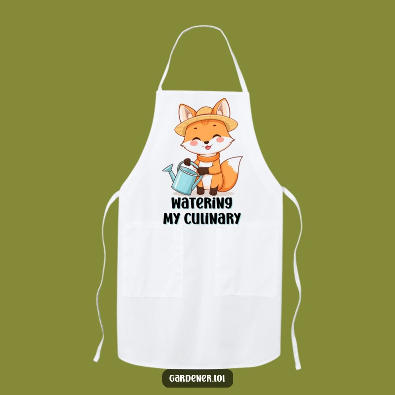 Funny Fox Gardener Apron, Kitchen Vegetable Patch Wear