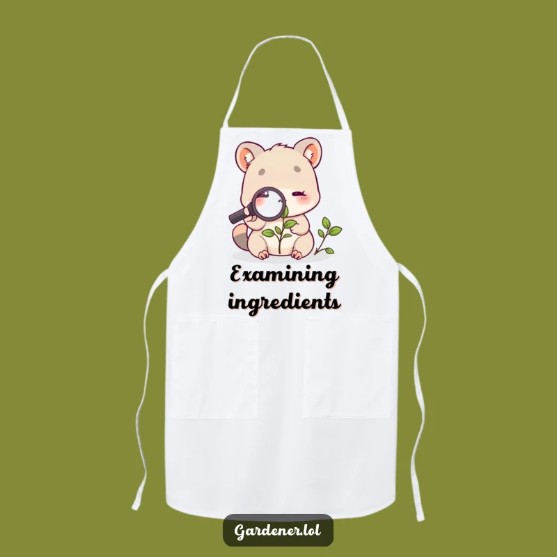Funny Gardener's Helper Apron: Cute Animal Magnifying Glass Chef Gift