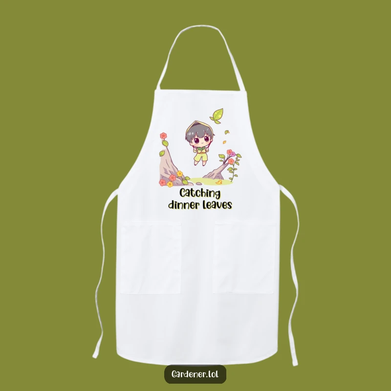 Funny Leaf Catching Apron - Character Autumn Kitchen Fun