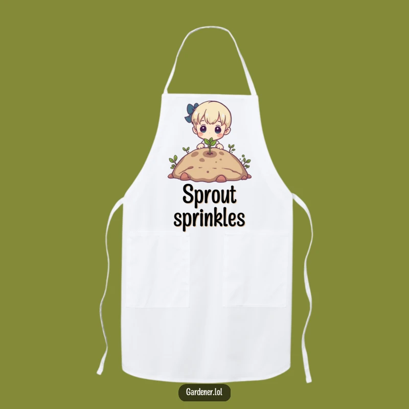 Funny Sprout Apron: Admiring Gardener, Hopeful Kitchen Gift