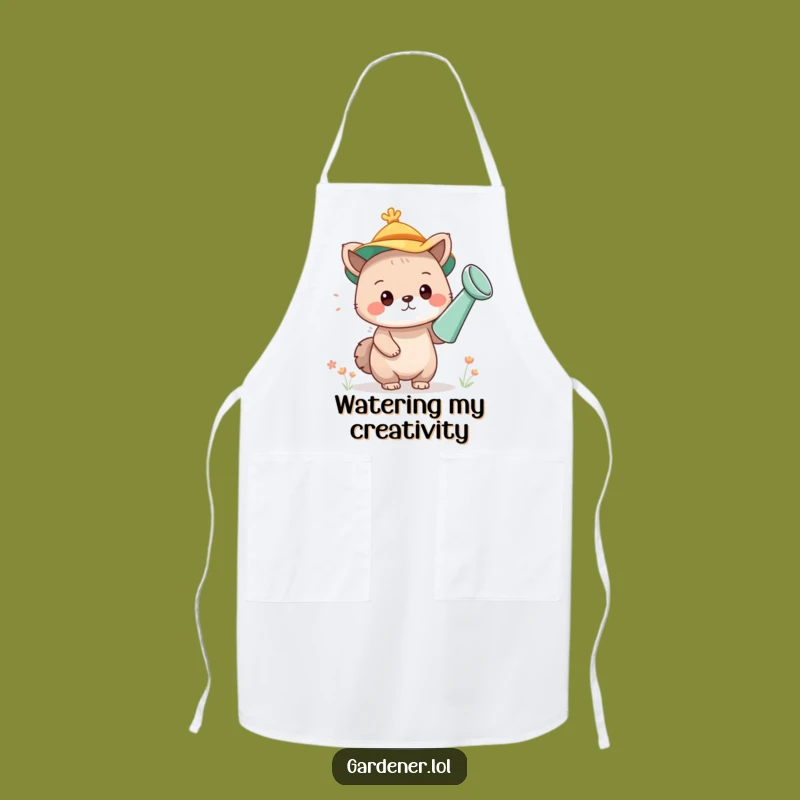 Funny Watering Can Hat Animal Apron: Cute Kitchen Accessory Gift