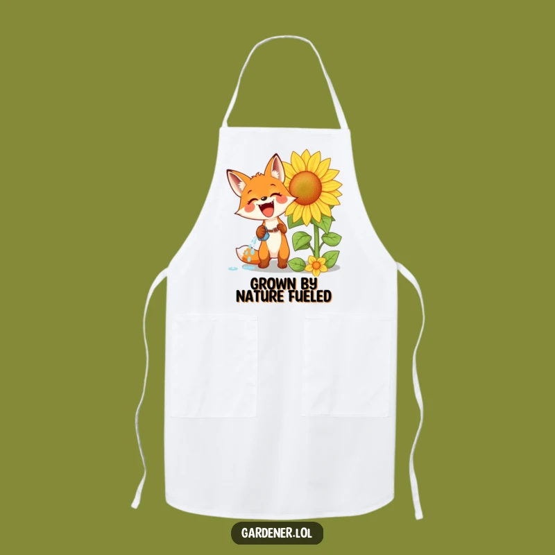 Funny Fox Gardening Apron: Hilarious Kitchen Wear for a Cheerful Funny Gift!