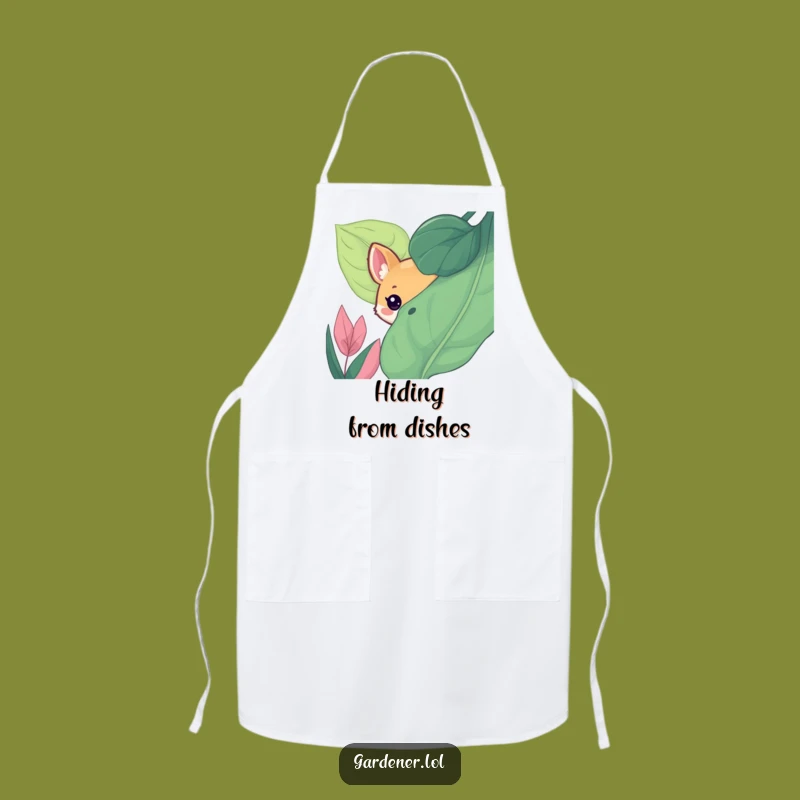 Funny Apron: Animal Leaf Hideout, Cute Humorous Gag Gift for Cooks