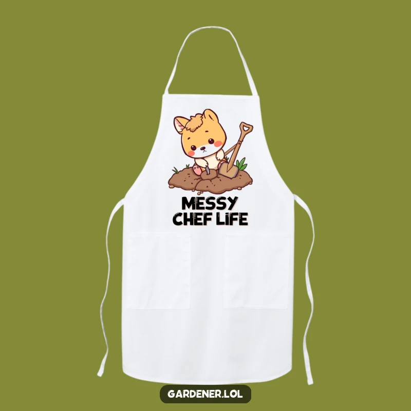 Funny Playful Animal Digging Apron, Chef's Gardening Kitchen Gear