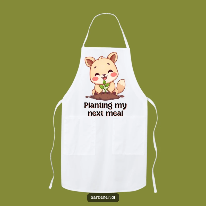 Funny Happy Animal Planting Apron, Chef's Gardening Kitchen Gear
