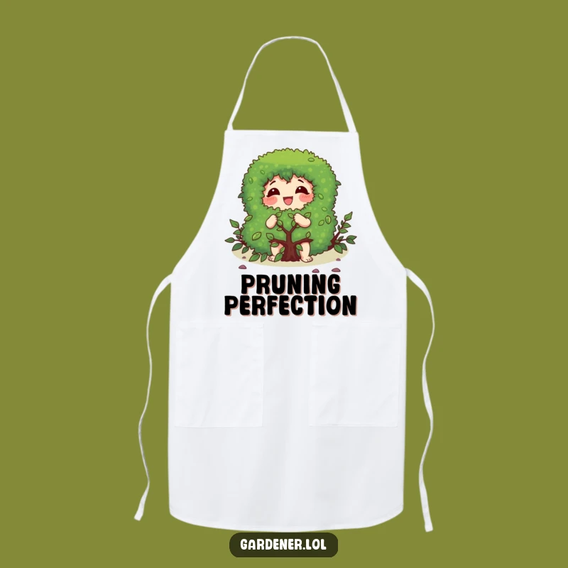 Funny Pruning Apron: Gleeful Gardener, Focused Bush Trimmer Funny Gift