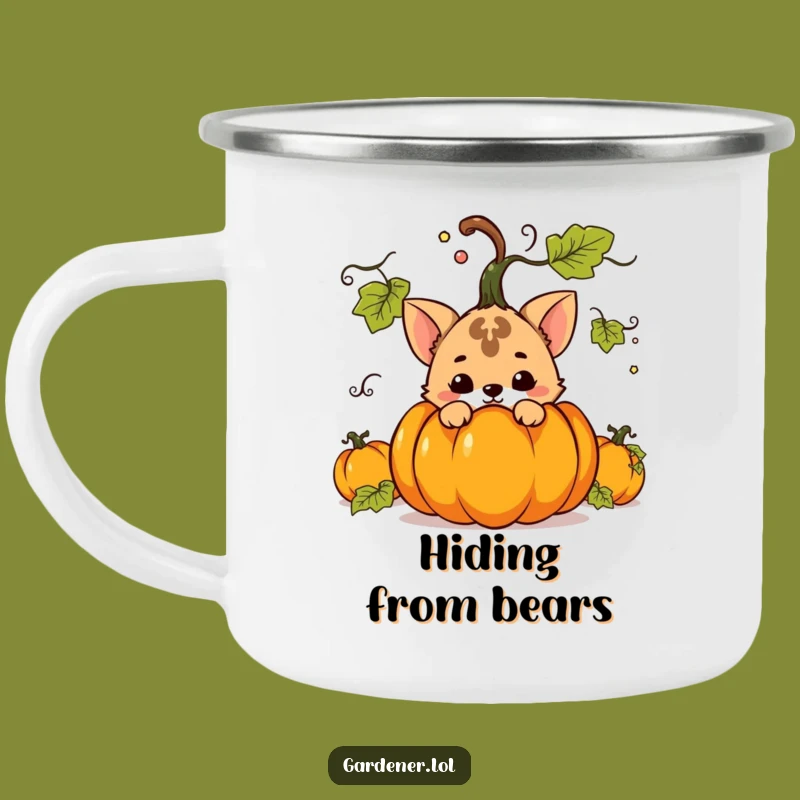 Funny Pumpkin Hideout Camping Mug: Your Companion for Sneaky Adventures!