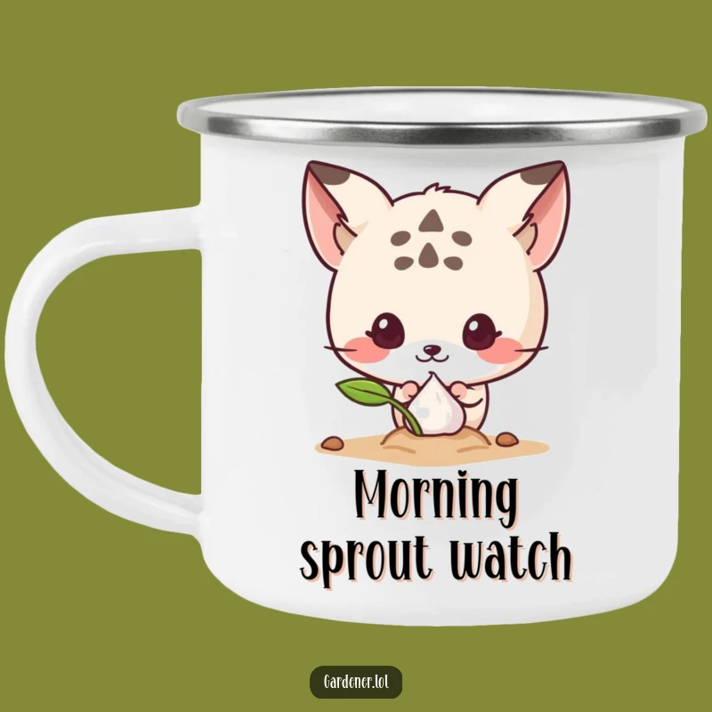 Funny Sprouting Seed Peek Camping Mug: Cute Animal's Outdoor Curiosity, A Durable Funny Adventure Gift