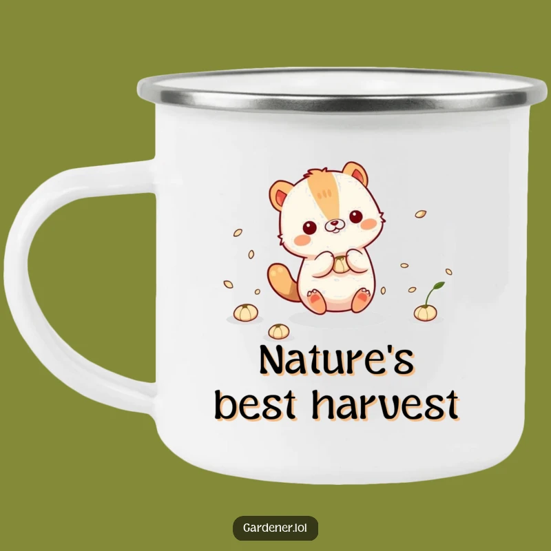 Adventure-Ready Funny Animal Seeds Camping Mug: Cute Character's Trailside Play!