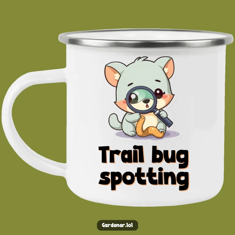 Funny Curious Animal Worm Camping Mug: Magnifying Glass Outdoor Gift