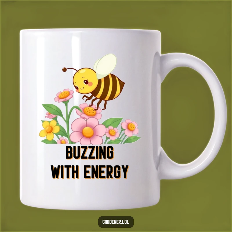 Funny Bee Gardener Mug: Energetic Pollination, Perfect Gift for Gardeners