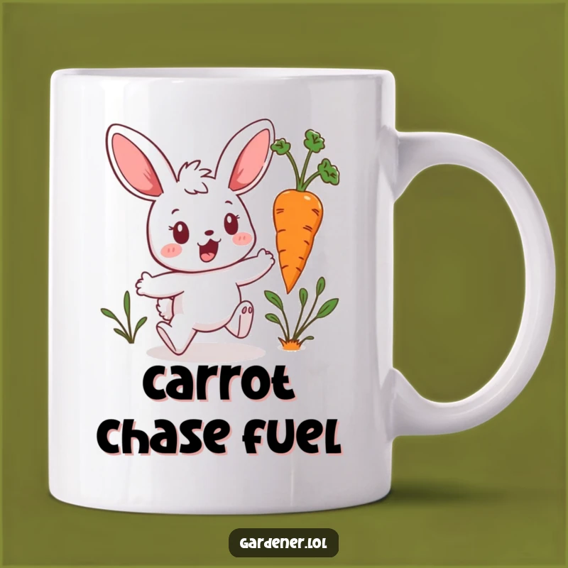 Funny Bunny Gardener Mug: Carrot Escape Surprise - Hilarious Gift for Gardeners