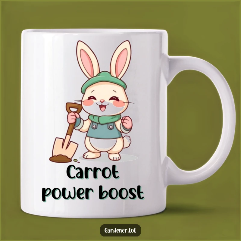 Funny Rabbit Gardener Mug: Giggling Veggie Grower, Perfect Gift