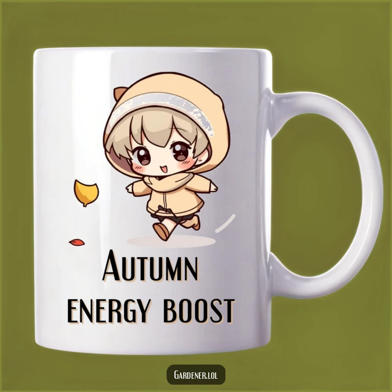 Funny Autumn Leaf Chase Mug: A Playful Gift for Nature Lovers & Fall Fans