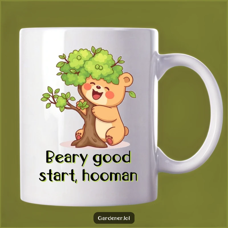 Funny Bear Pruning Tree Mug: A Zen Gardener's Perfect Hilarious Gift!