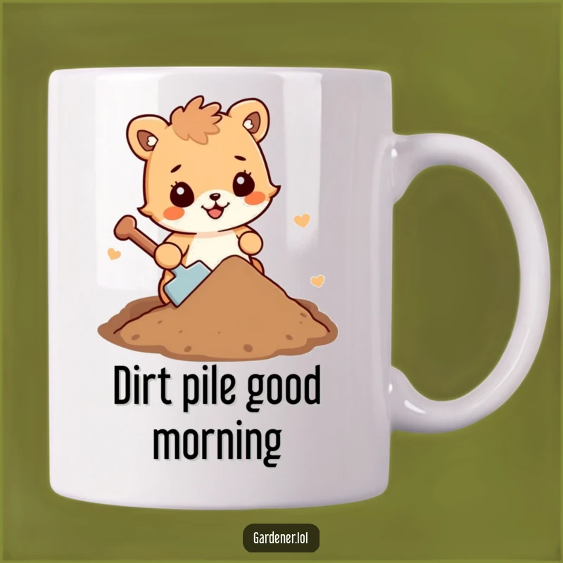 Funny Dirt Shoveling Animal Mug: A Hilarious Gift for Gardeners and Dirt Lovers
