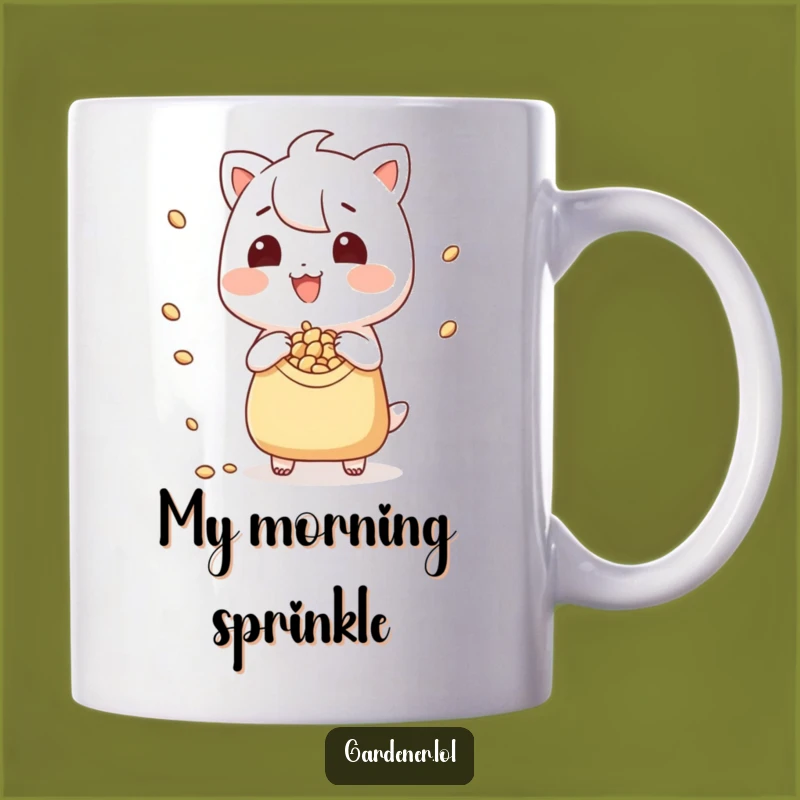 Funny Gardener Mug - Playful Seed Scattering Character, Perfect Funny Gift