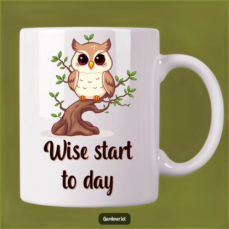Funny Owl Bonsai Master Mug, Zen Gardener Gift for Bird Lovers