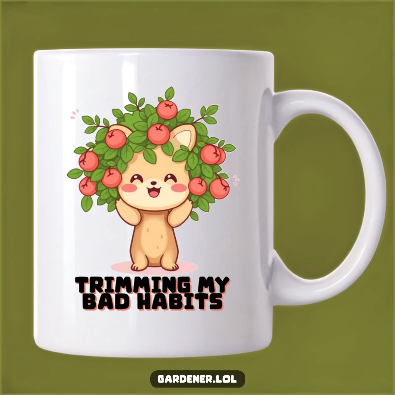 Funny Pruning Animal Mug: Cheerful Gardener Character Gift