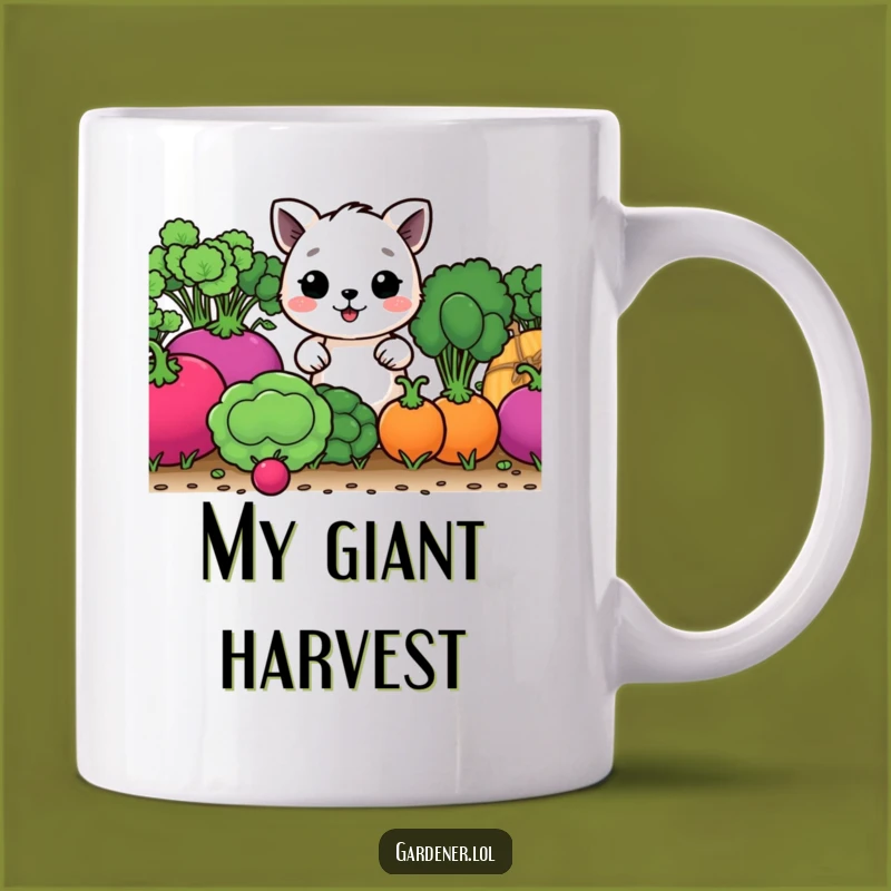 Funny Vegetable Garden Mug - Happy Animal Gardener, Perfect Funny Gift