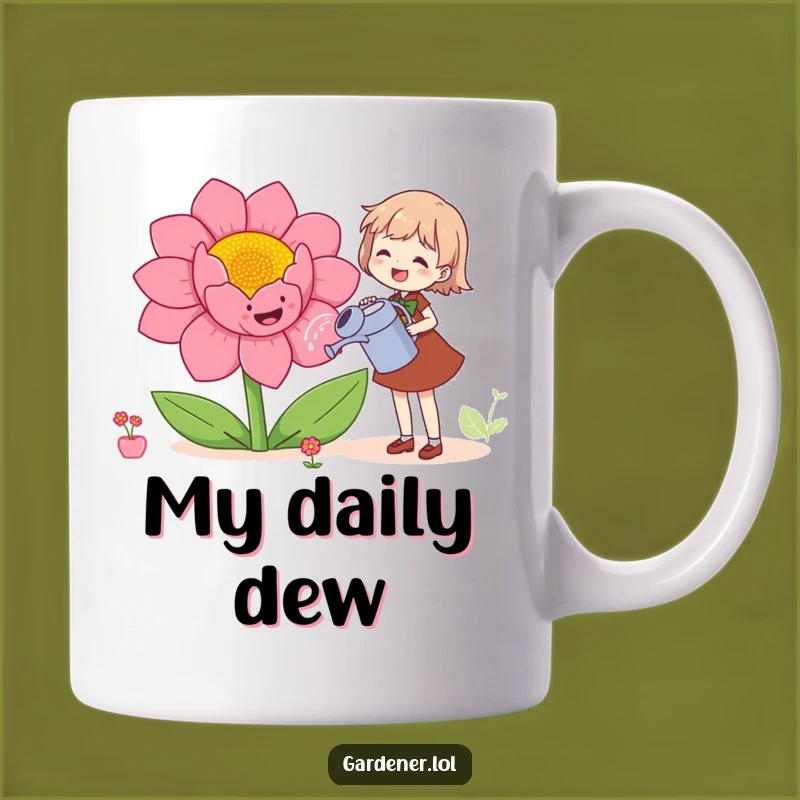 Funny Watering Flower Mug: Joyful Gardener Character Gift, Perfect for Plant Lovers