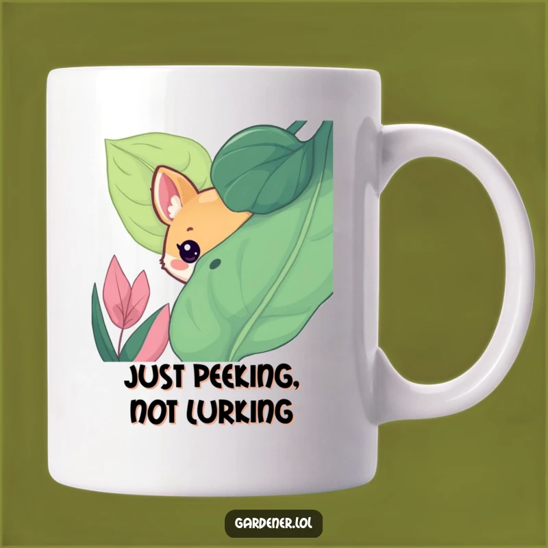 Funny Mug: Animal Leaf Peek, Cute & Mysterious Gag Gift for Nature Lovers