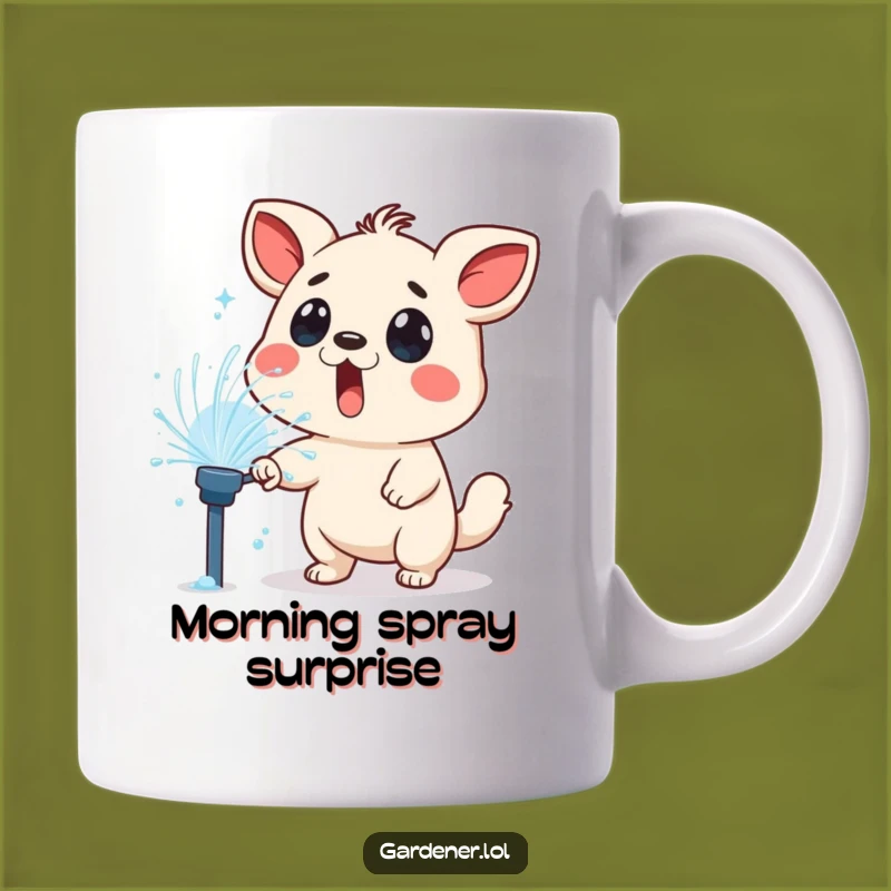 Funny Sprinkler Surprise Mug: Animal Gets Soaked, Perfect Funny Gift!