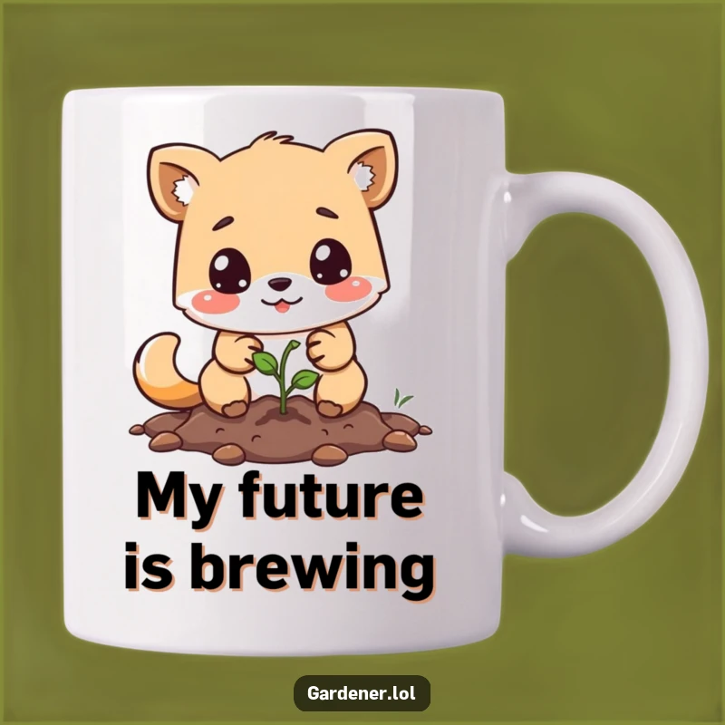 Funny Gardener Planting Seed Mug: A Determined Animal Character, Perfect Funny Gift