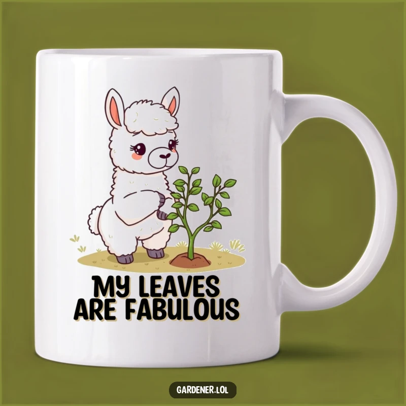 Funny Llama Gardener Mug: Thoughtful Pruning, Cute Cactus Alpaca, Perfect Gift