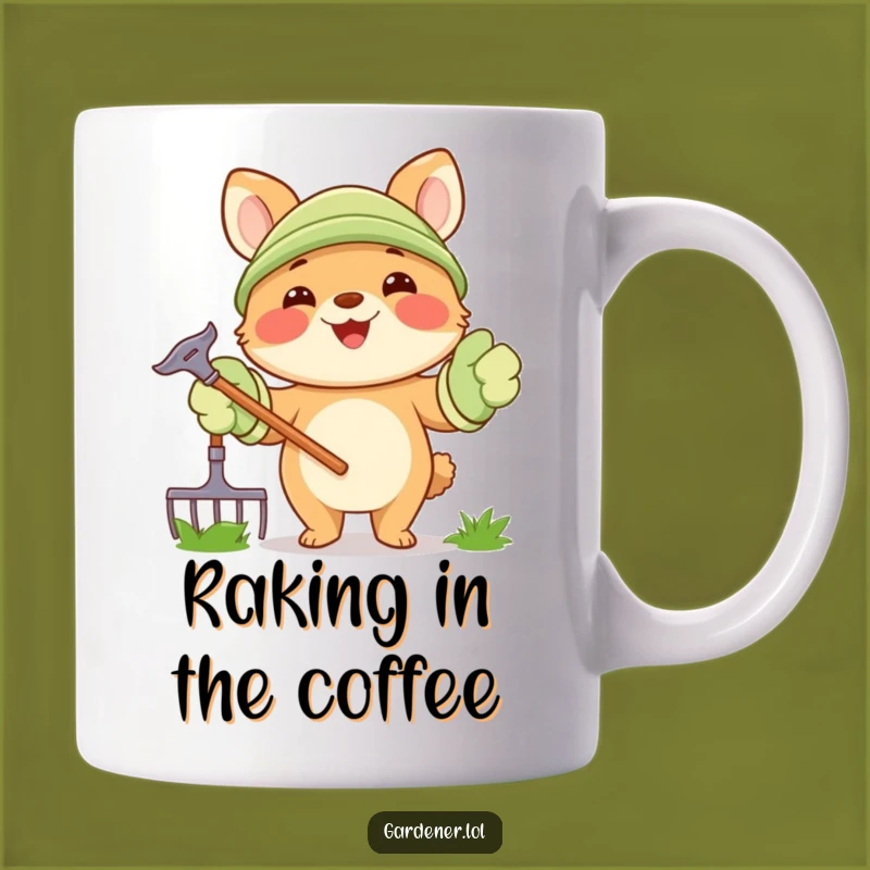 Funny Gardening Animal Mug: Rake in the Smiles with This Happy Helper - Perfect Funny Gift