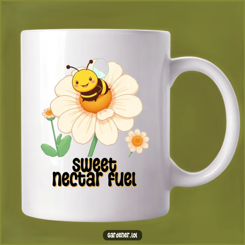 Funny Bee Flower Mug: Happy Pollinator, Sunny Morning Brew, Gift