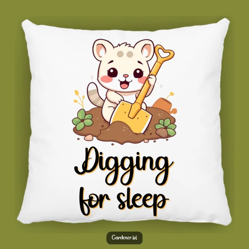 Comforting Funny Digging Animal Pillow: Add Humorous Garden Flair