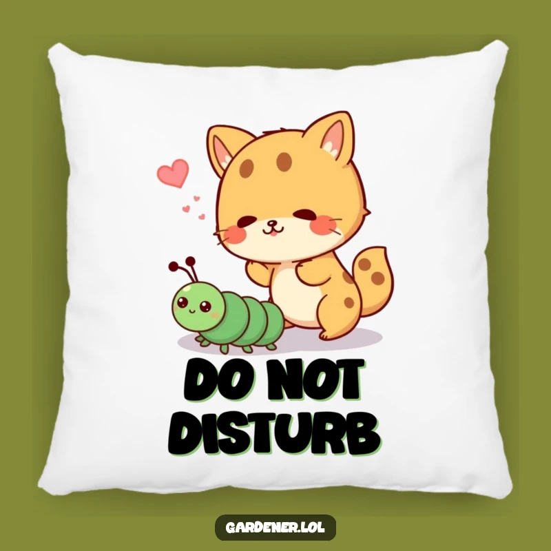 Funny Pillow: Cute Animal vs Caterpillar, Soft & Humorous Throw Pillow Gift