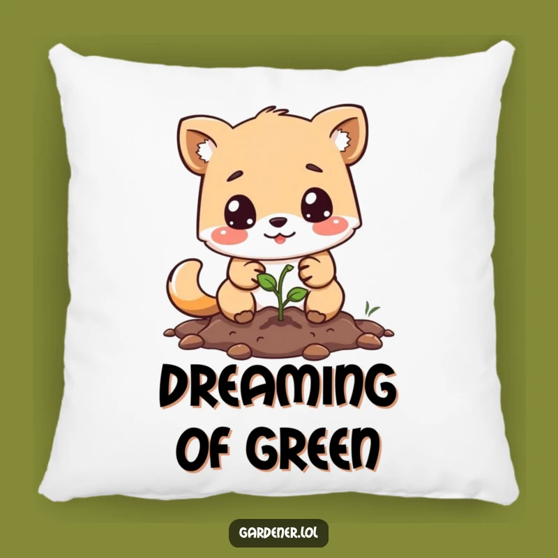Funny Cozy Gardener Pillow: Determined Animal Character, Perfect Funny Gift Decor