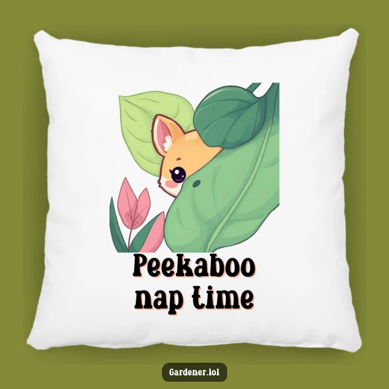 Funny Pillow: Cute Animal Leaf Peek, Soft & Humorous Throw Pillow Gift