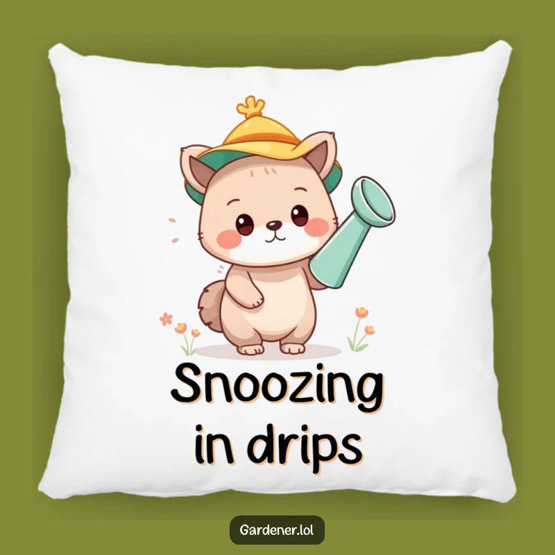 Funny Watering Can Hat Animal Pillow: Cozy Cute Character Cushion