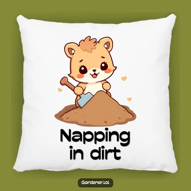 Funny Dirt Shoveling Animal Pillow: Cuddle Up with Comedic Garden Companions
