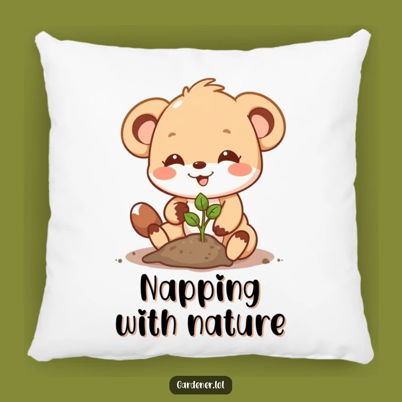 Funny Planting Animal Pillow: Cozy Up with Garden Smiles - Plush Funny Gift