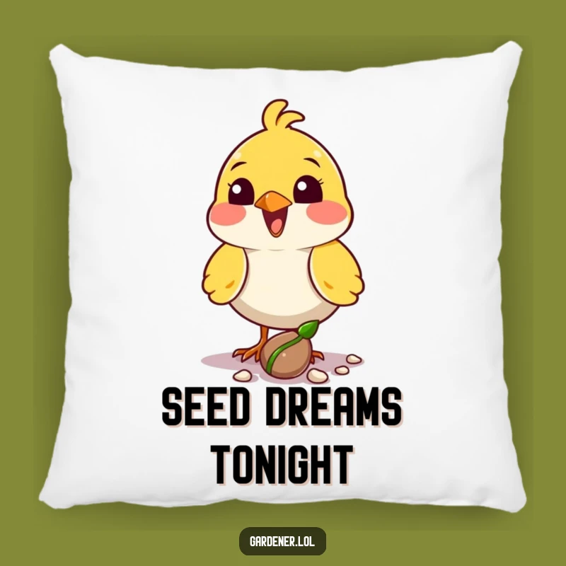 Funny Bird Planter Pillow: Cozy Hope, Garden Accent Charm