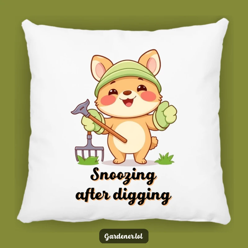 Funny Gardening Animal Pillow: Cozy Up with Garden Cheer - Plush Funny Gift