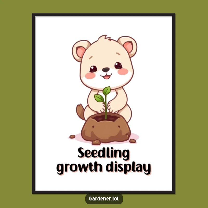 Funny Planting Animal Digital Print: Instant Gentle Wall Art for Smiles