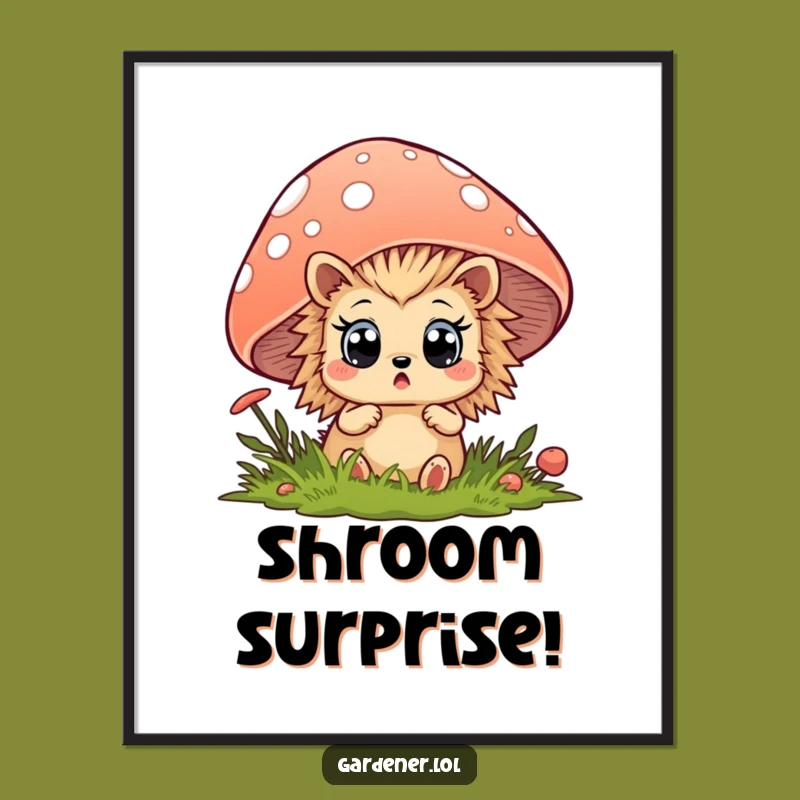 Funny Hedgehog Digital Print: Surprised Woodland Art, Instant Download