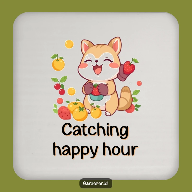 Funny Joyful Animal Catching Fruit Coaster, Protect Surfaces With Humor