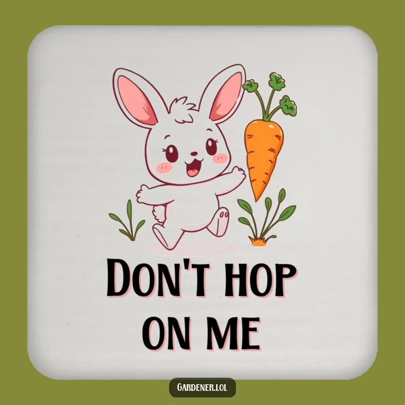 Funny Bunny Gardener Coasters: Carrot Escape Surprise - Humorous Table Protection