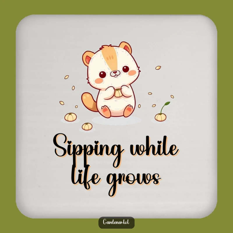 Funny Animal Seeds Coaster: Protect Surfaces with Cute Character's Playful Charm!