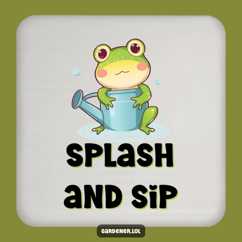 Funny Frog Watering Can Coaster: Protect Surfaces with Playfulness