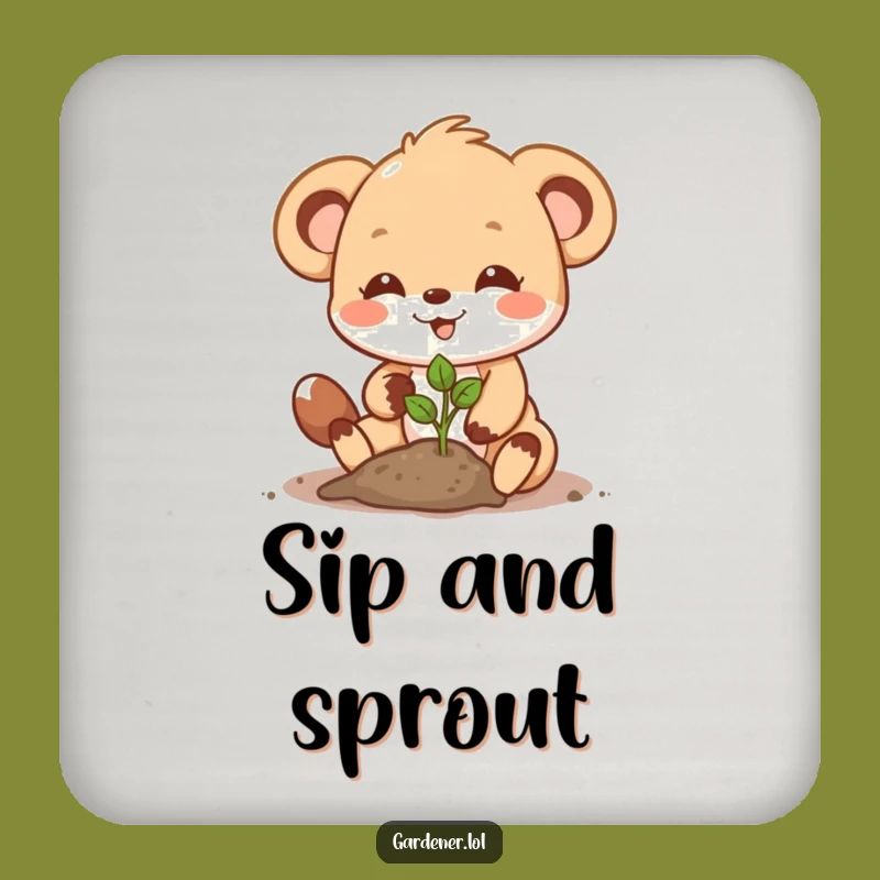 Funny Planting Animal Coaster: Protect Surfaces with Garden Smiles - Practical Funny Gift