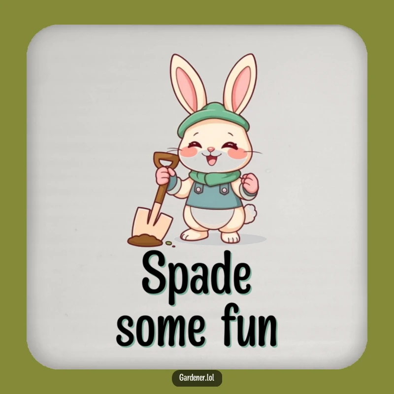 Funny Rabbit Gardener Coaster: Protect Surfaces with a Giggle