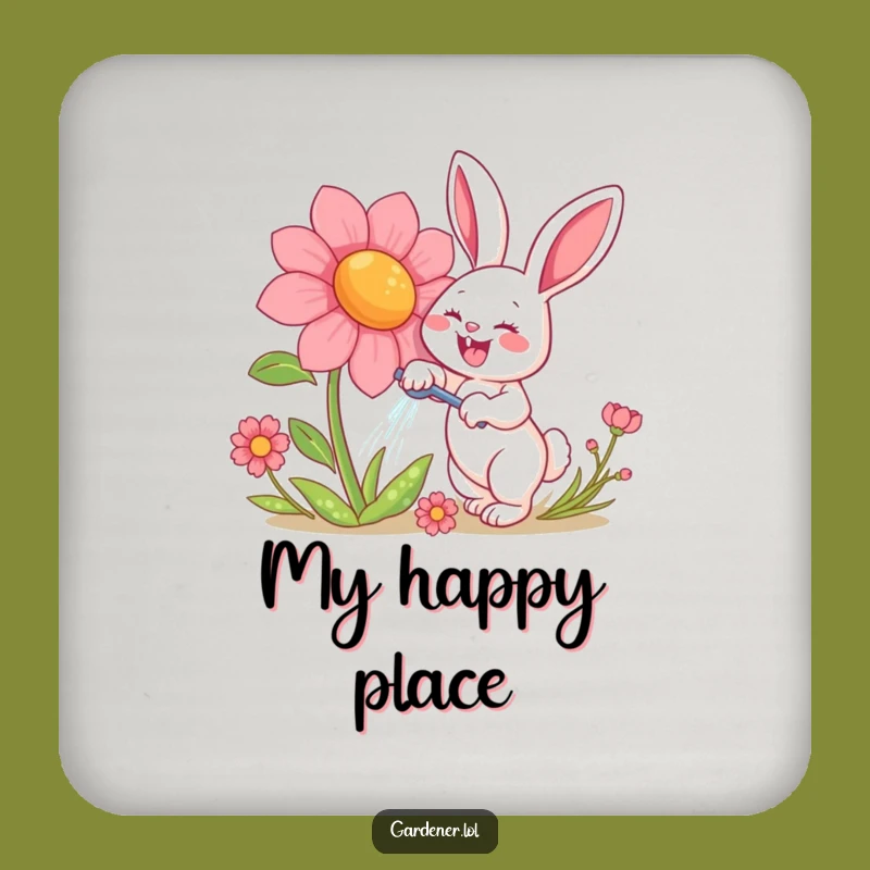 Funny Rabbit Watering Flower Coaster - Hilarious Garden Protection Gift